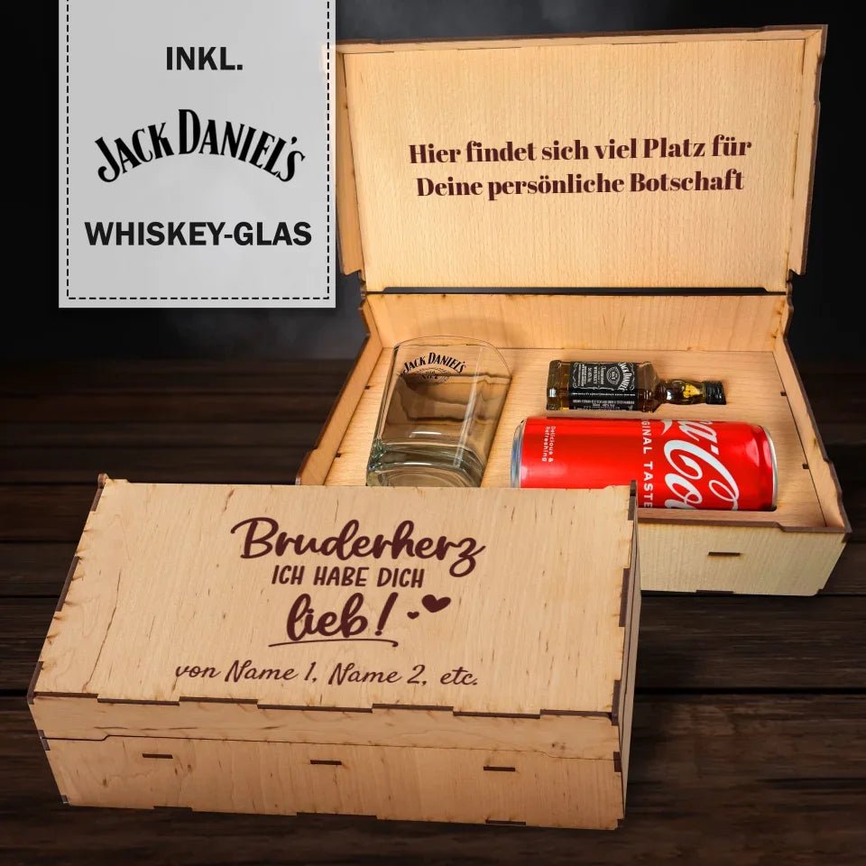 Jack Daniel´s Geschenkbox - Bruderherz ich habe dich lieb - Customizer - drink4friends