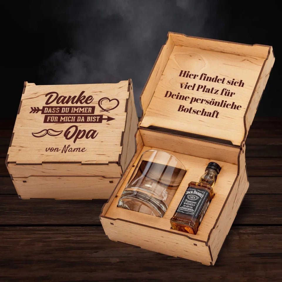 Jack Daniel´s Geschenkbox - Danke dass du immer für mich da bist Opa - personalisierbar - Customizer - drink4friends