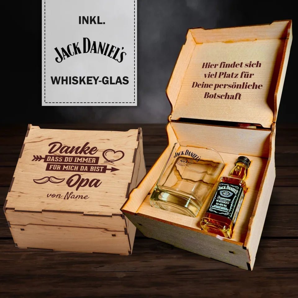 Jack Daniel´s Geschenkbox - Danke dass du immer für mich da bist Opa - personalisierbar - Customizer - drink4friends