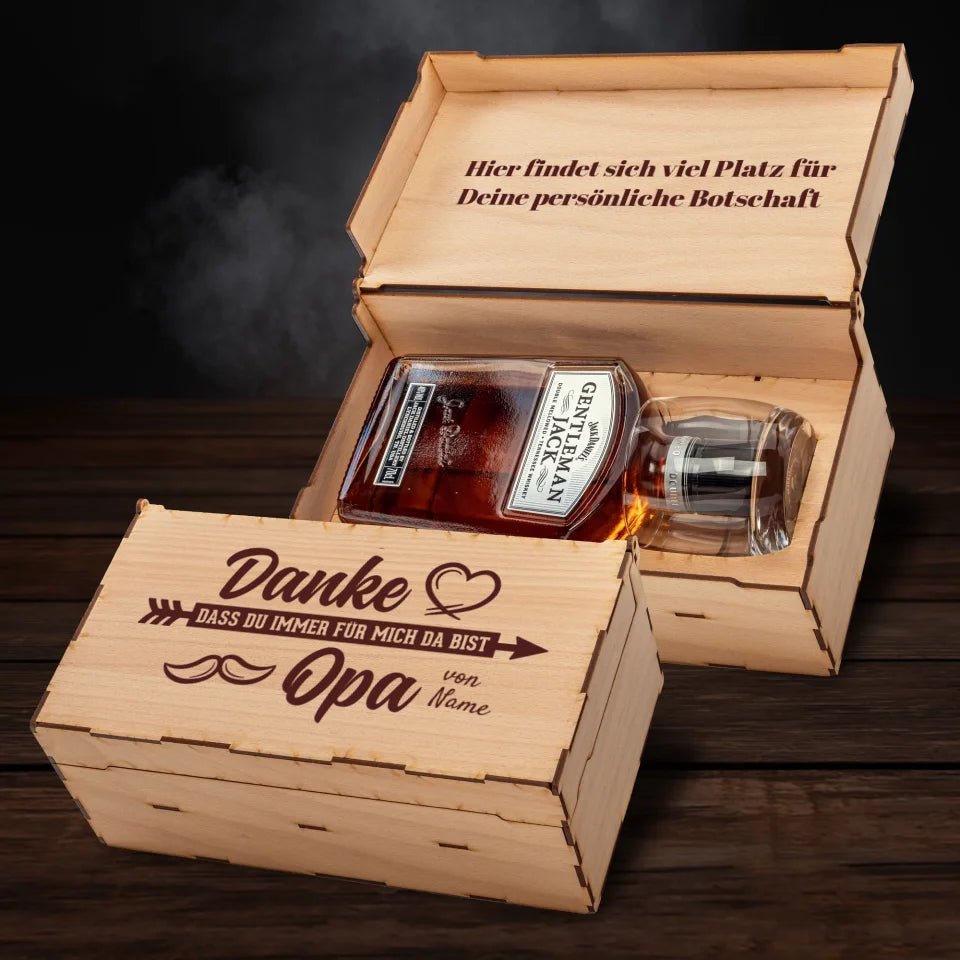 Jack Daniel´s Geschenkbox - Danke dass du immer für mich da bist Opa - personalisierbar - Customizer - drink4friends