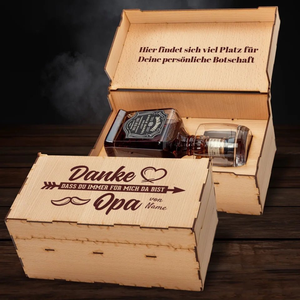 Jack Daniel´s Geschenkbox - Danke dass du immer für mich da bist Opa - personalisierbar - Customizer - drink4friends