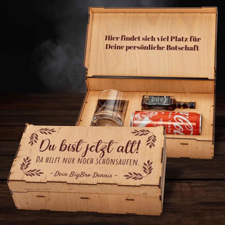 Jack Daniel´s Geschenkbox - Du bist jetzt alt! - Customizer - drink4friends