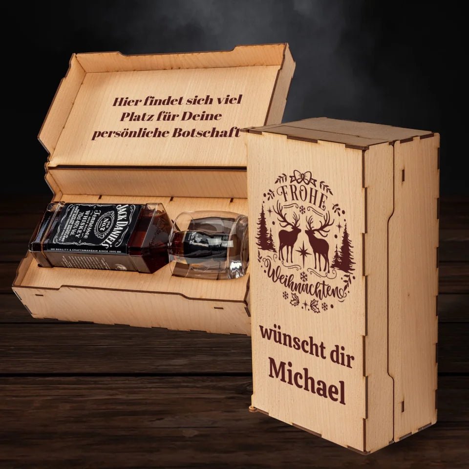 Jack Daniels Geschenkbox - Frohe Weihnachten - Customizer - drink4friends