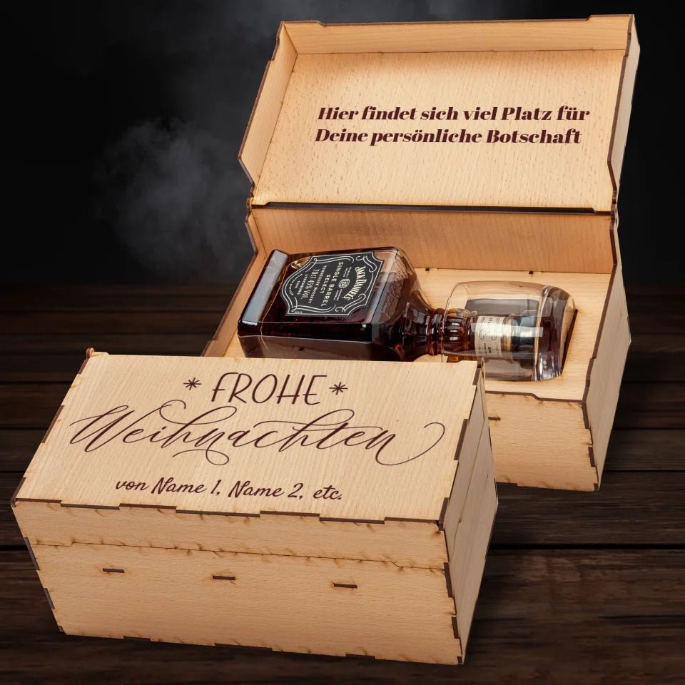 Jack Daniel´s Geschenkbox - Frohe Weihnachten - Handwriting - Customizer - drink4friends