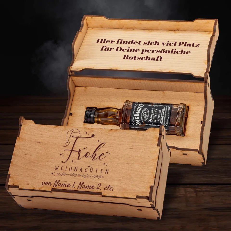 Jack Daniel´s Geschenkbox - Frohe Weihnachten mit Weihnachtsmütze - Customizer - drink4friends