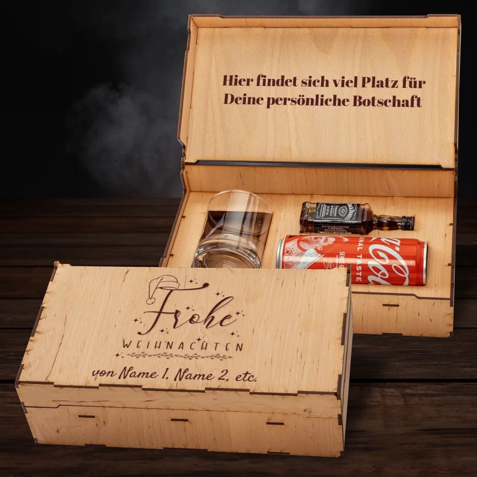 Jack Daniel´s Geschenkbox - Frohe Weihnachten mit Weihnachtsmütze - Customizer - drink4friends