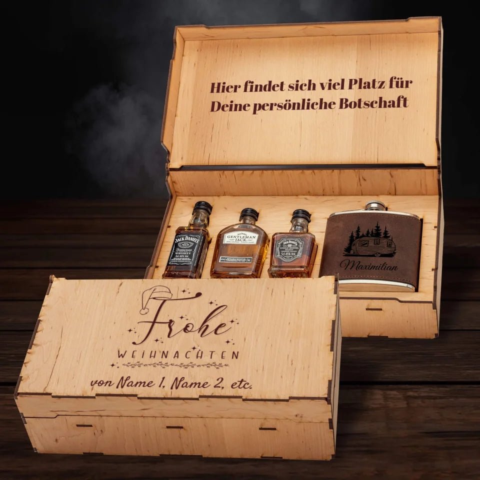 Jack Daniel´s Geschenkbox - Frohe Weihnachten mit Weihnachtsmütze - Customizer - drink4friends