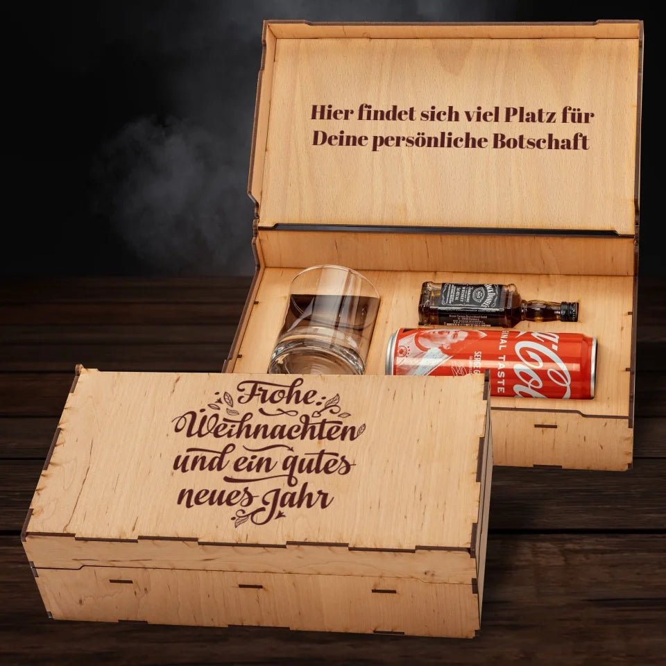 Jack Daniel´s Geschenkbox - Frohe Weihnachten Multilingual - Customizer - drink4friends