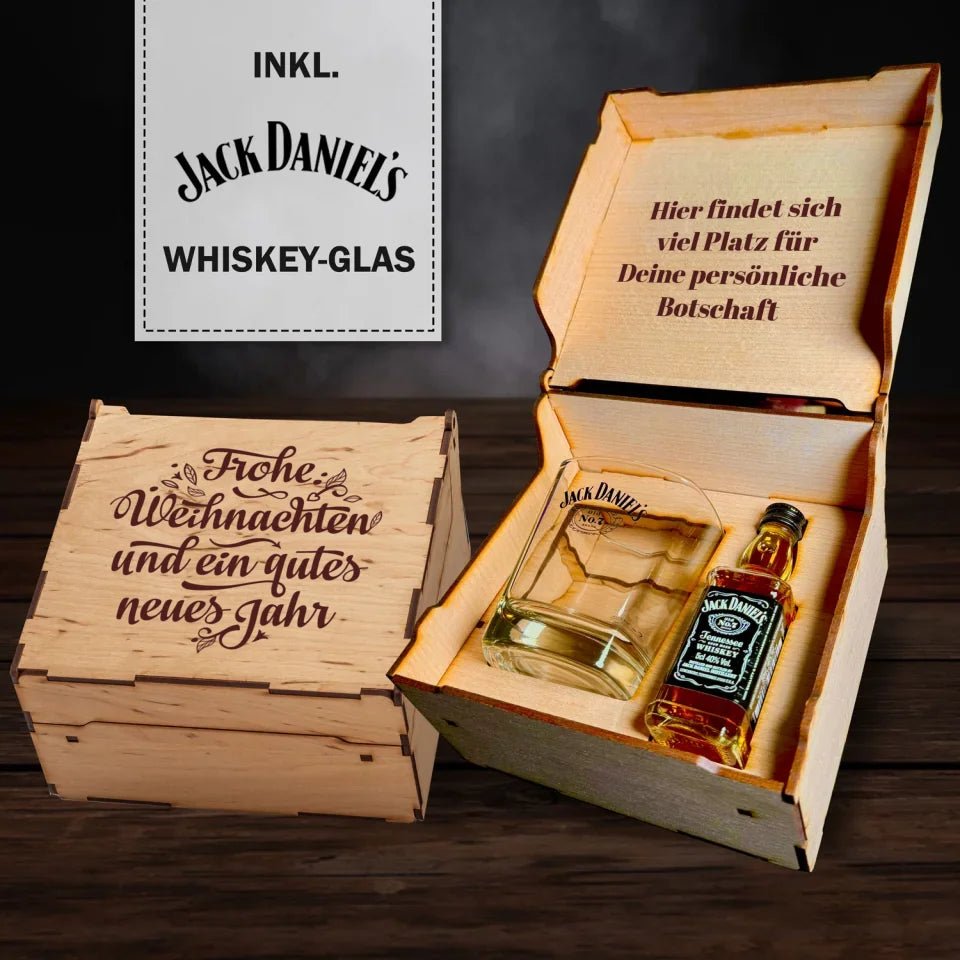 Jack Daniel´s Geschenkbox - Frohe Weihnachten Multilingual - Customizer - drink4friends