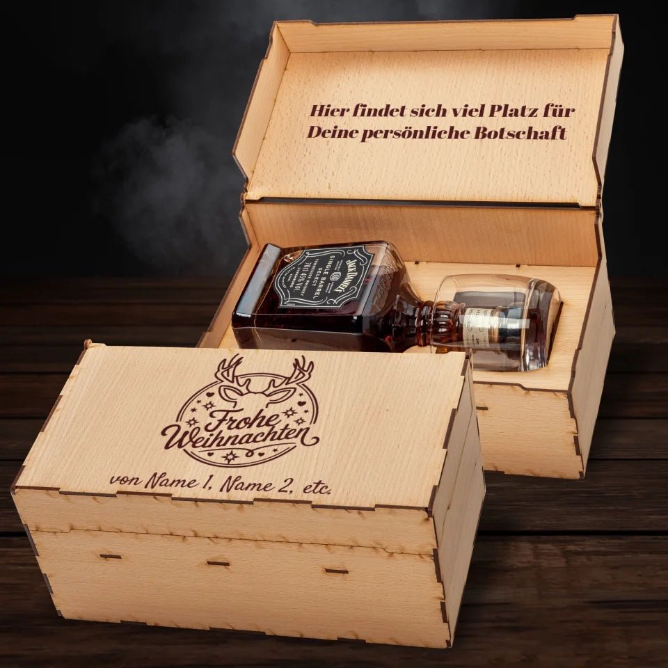 Jack Daniel´s Geschenkbox - Frohe Weihnachten - Rentier - Customizer - drink4friends