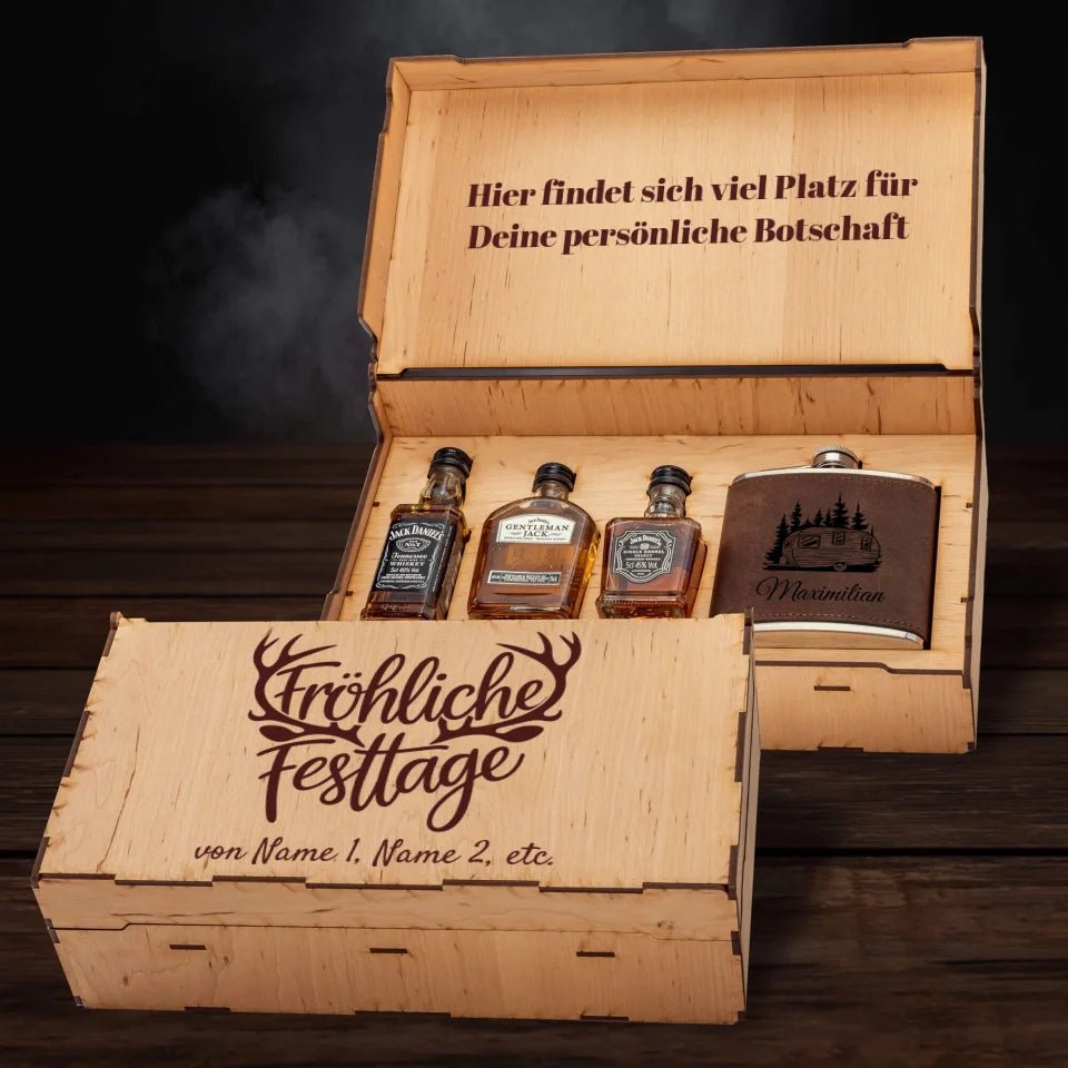 Jack Daniel´s Geschenkbox - Fröhliche Weihnachten - Rentiergeweih - Customizer - drink4friends