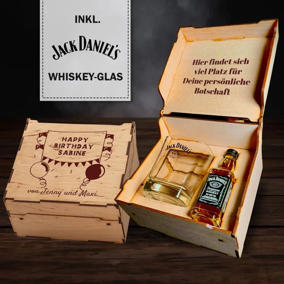 Jack Daniels Geschenkbox - Happy Birthday Banner - Customizer - drink4friends