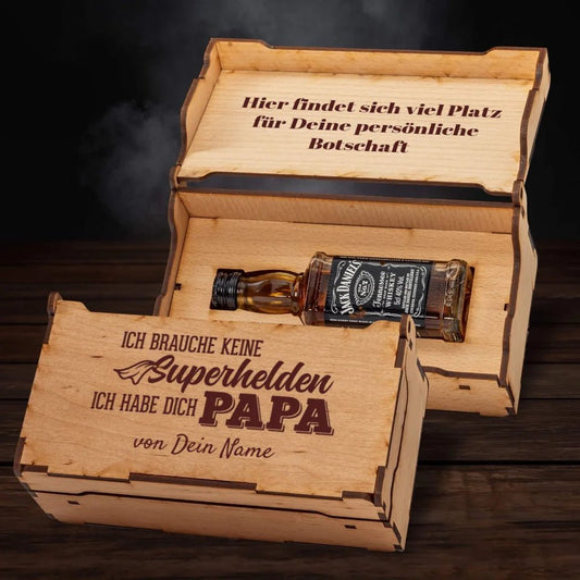 Jack Daniel´s Geschenkbox - Ich brauch keine Superhelden, ich habe dich Papa - Customizer - drink4friends