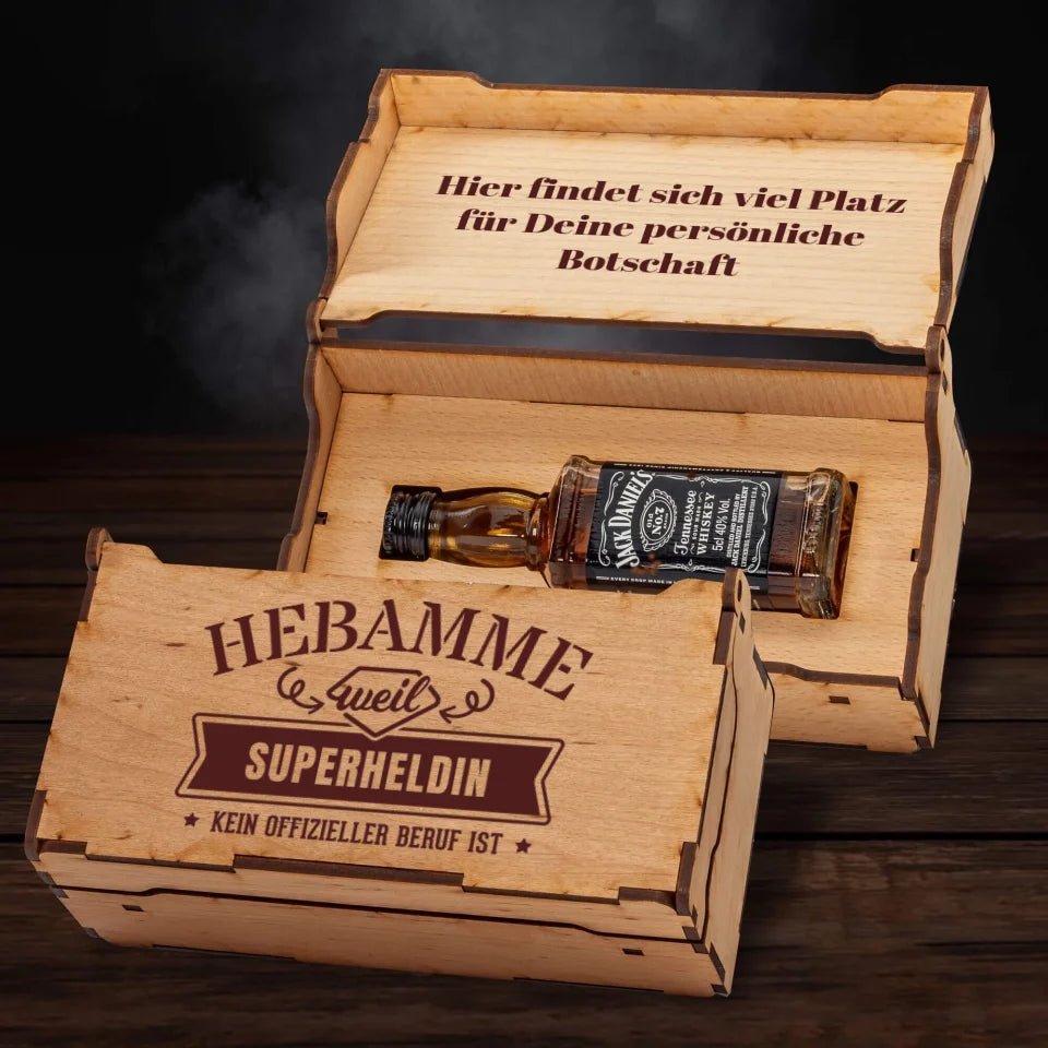 Jack Daniel's Geschenkbox - individueller Beruf, weil Superheld/in kein offizieller Beruf ist - personalisierbar - Customizer - drink4friends