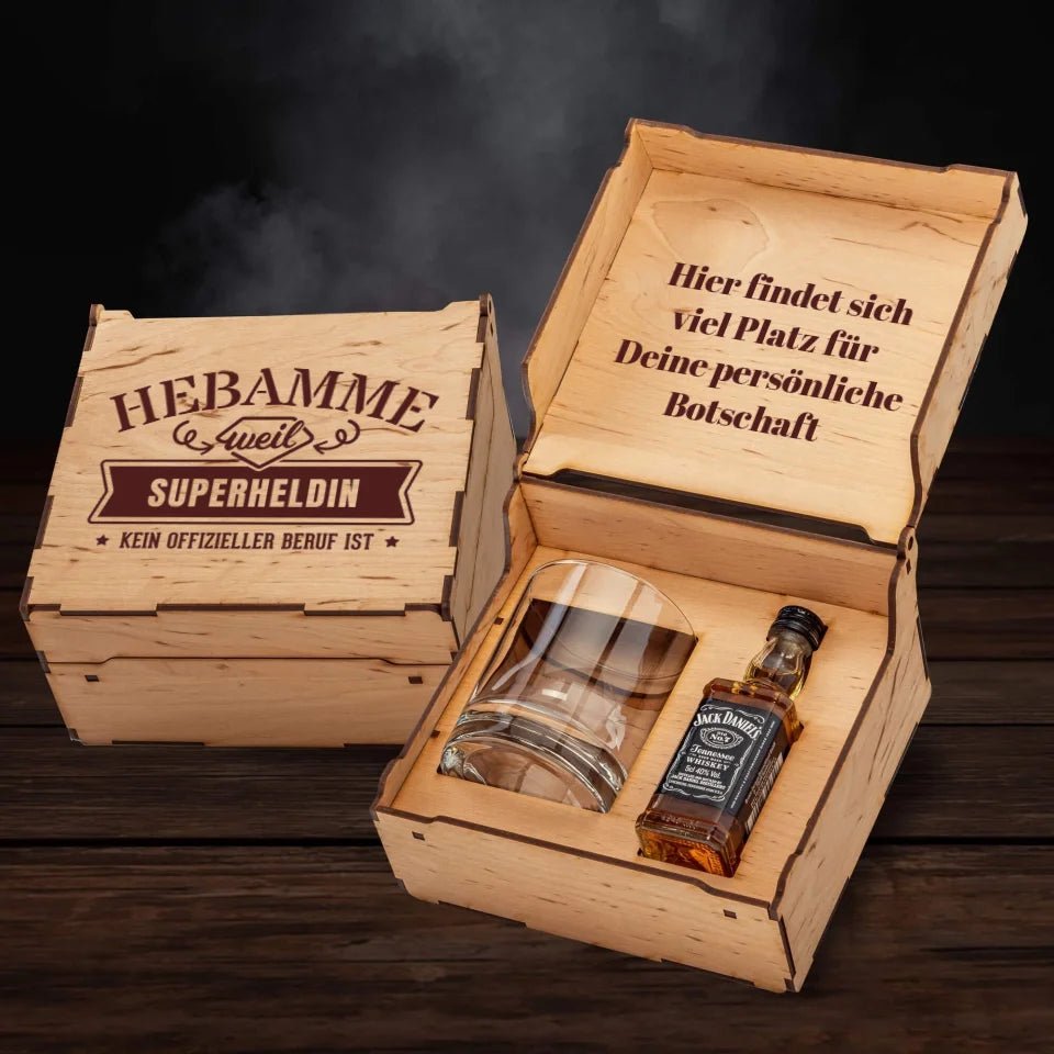 Jack Daniel's Geschenkbox - individueller Beruf, weil Superheld/in kein offizieller Beruf ist - personalisierbar - Customizer - drink4friends