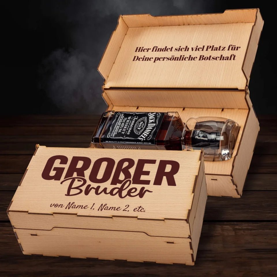 Jack Daniel´s Geschenkbox - Kleiner/Grosser Bruder - Customizer - drink4friends