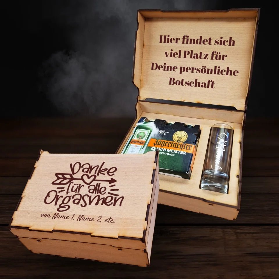 Jägermeister Geschenkbox - Danke für alle Orgasmen - Drink4friends - drink4friends