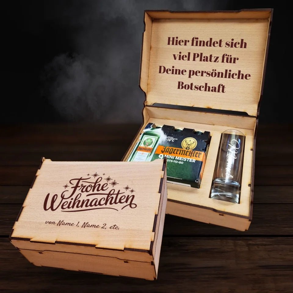 Jägermeister Geschenkbox - Frohe Weihnachten - Handwriting - Drink4friends - drink4friends