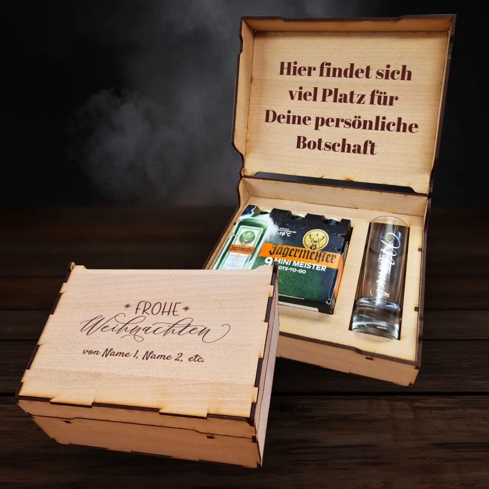 Jägermeister Geschenkbox - Frohe Weihnachten - Handwriting - Drink4friends - drink4friends