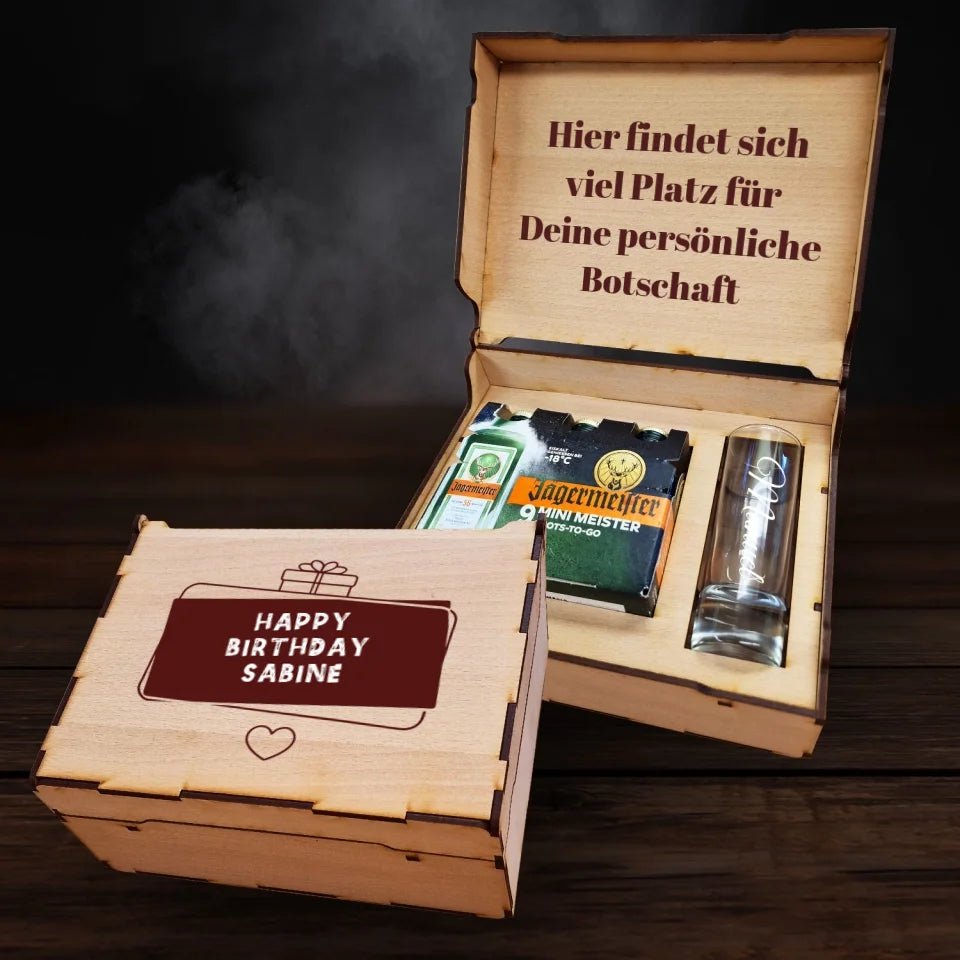 Jägermeister Geschenkbox - Happy Birthday Banner - Drink4friends - drink4friends