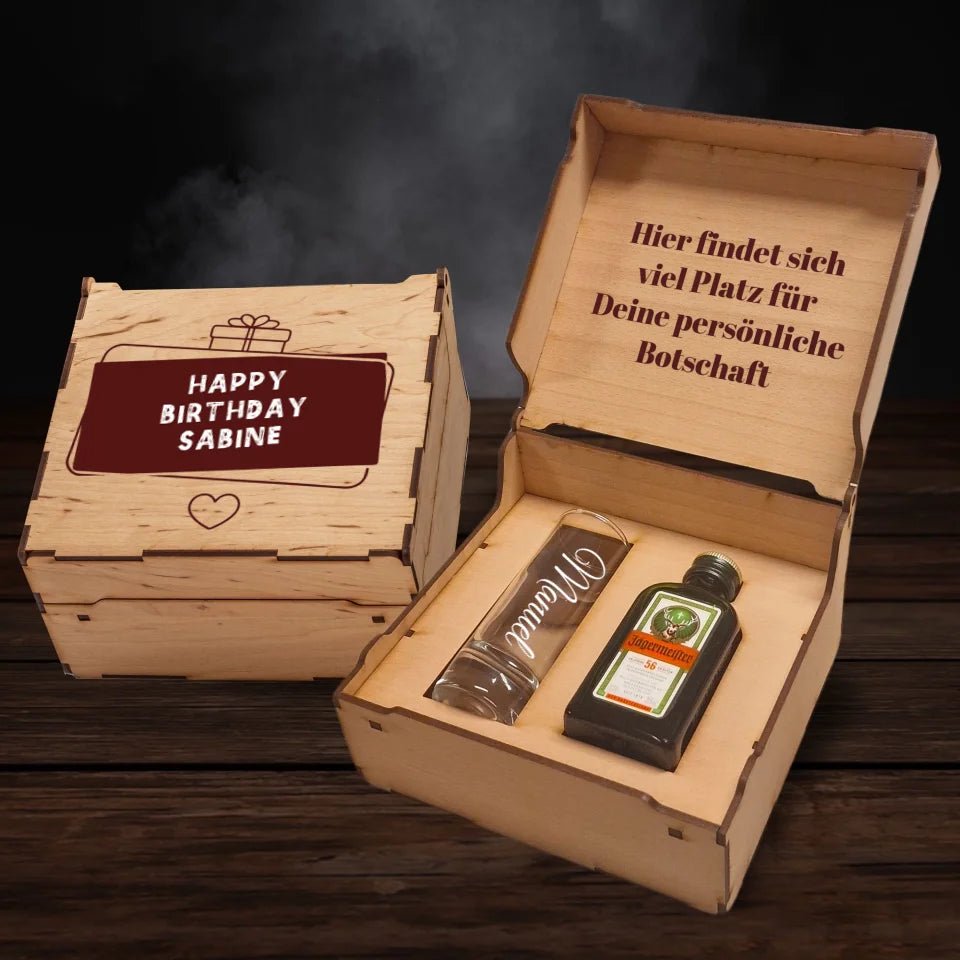 Jägermeister Geschenkbox - Happy Birthday Banner - Drink4friends - drink4friends