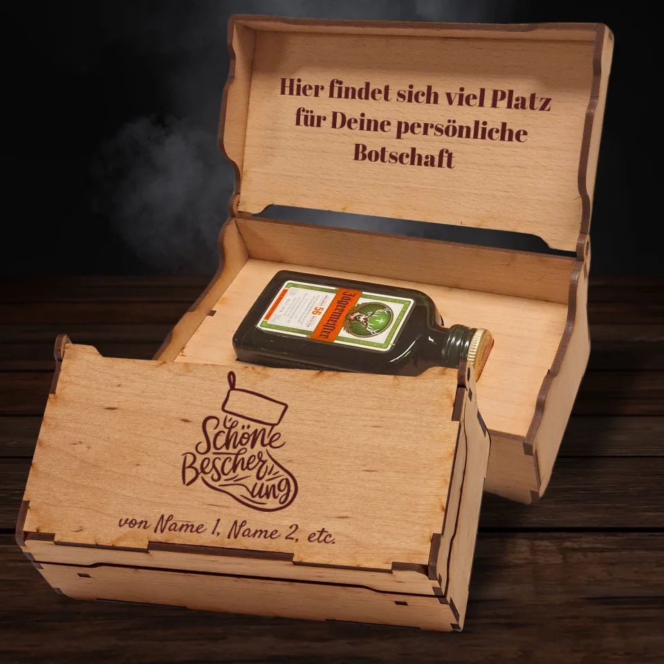 Jägermeister Geschenkbox - Weihnachtssocken Schöne Bescherung - Drink4friends - drink4friends