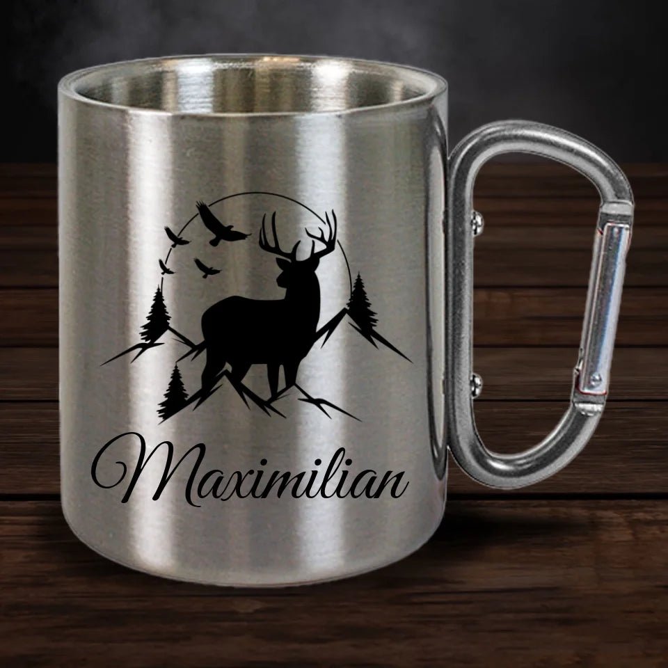 Personalisierbare Karabiner Tasse mit Jackie Geburtstags Motiv - Customizer - drink4friends