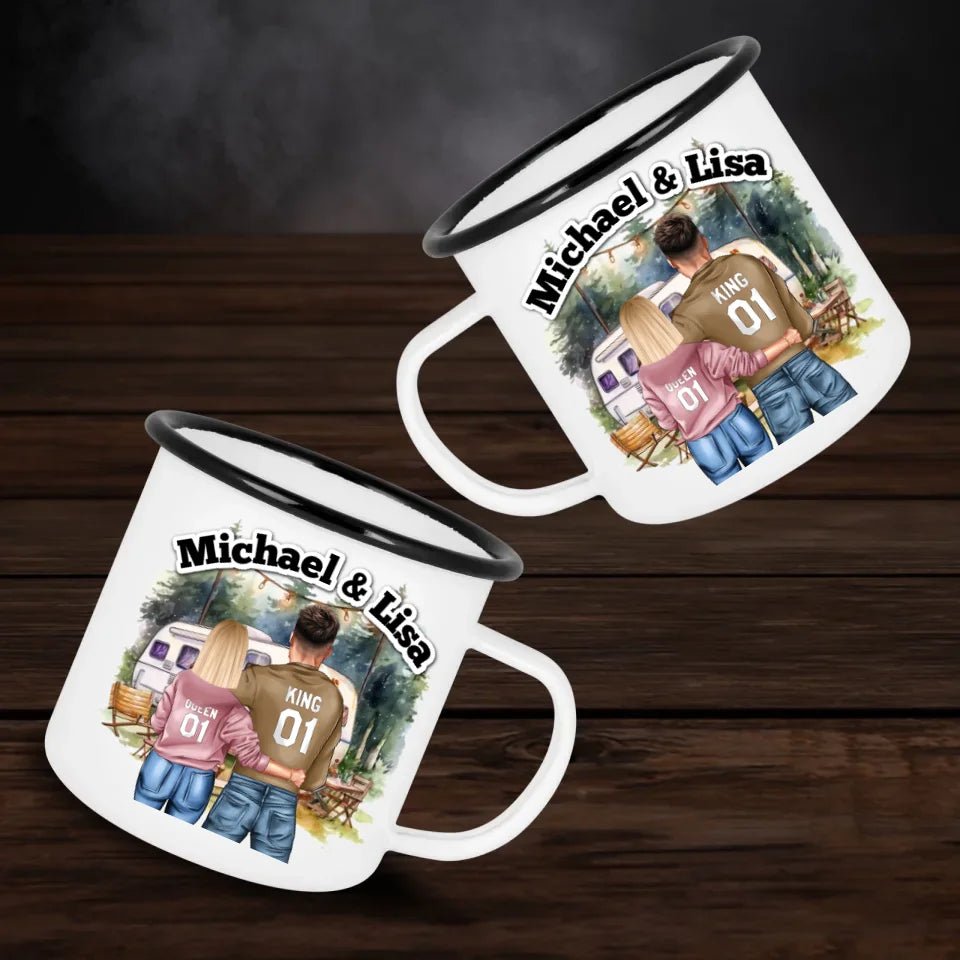 Personalisierte Emaille - Tasse Pärchen - Doppelseitig bedruckt - Customizer - drink4friends