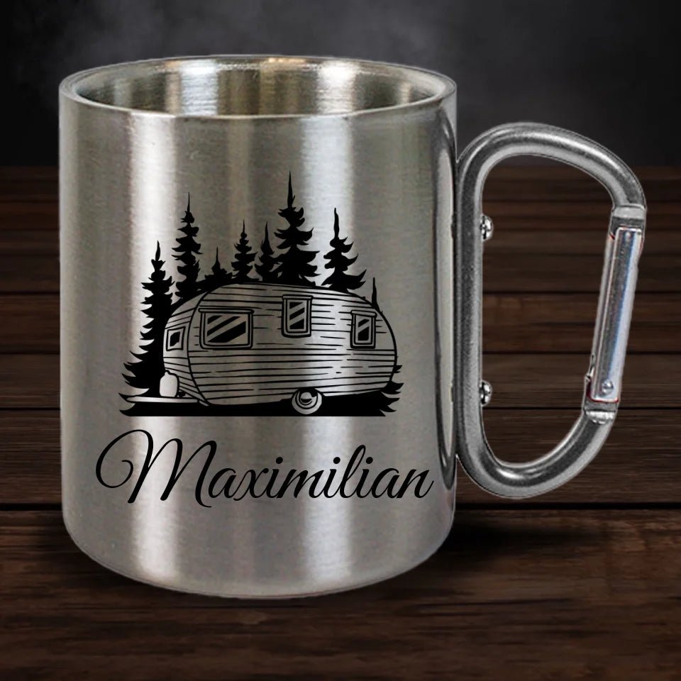 Personalisierte Karabiner Tasse mit Camper & Name - Customizer - drink4friends