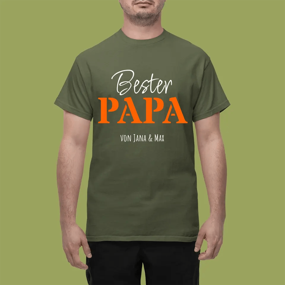 T-Shirt - Bester Papa - Personalisierbar - Customizer - drink4friends