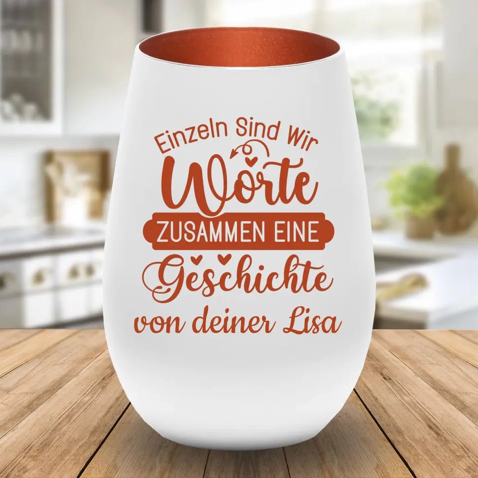 Windlicht - Einzeln sind wir Worte, zusammen eine Geschichte - Customizer - drink4friends