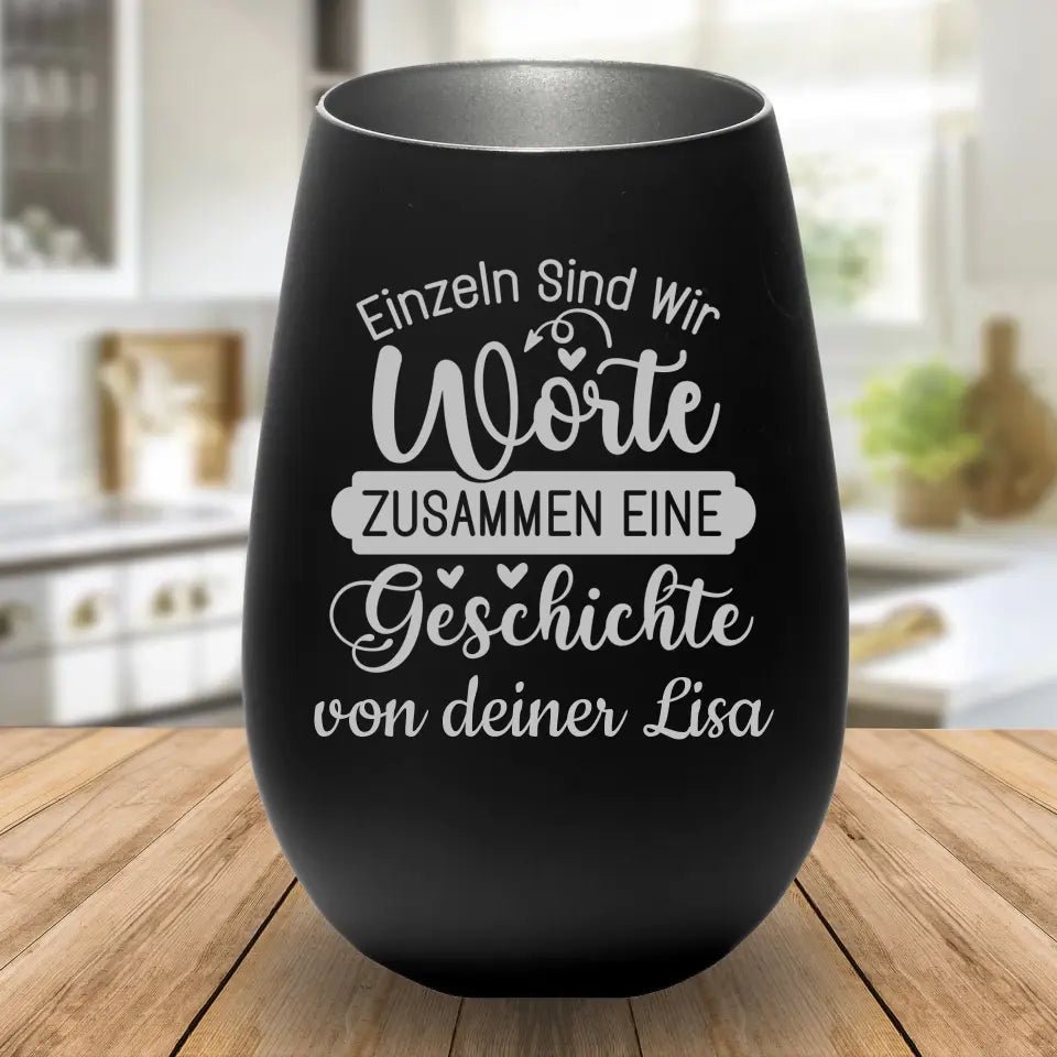 Windlicht - Einzeln sind wir Worte, zusammen eine Geschichte - Customizer - drink4friends